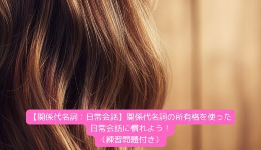 【関係代名詞：日常会話】関係代名詞の所有格を使った日常会話に慣れよう！（練習問題付き）